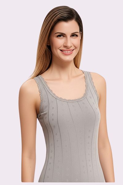 vory Women's Thick Strap Colorful Jacquard Undershirt T-Shirt Vr.L20.24.124.Y01