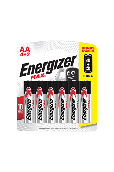 Energizer 6-Piece Max Long Lasting High-Performance AA Alkaline Battery Set Multicolor