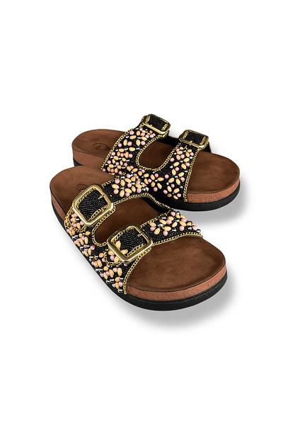 Pienn Bead Detailed Summer Women's Slippers – Comfortable Model with Heels