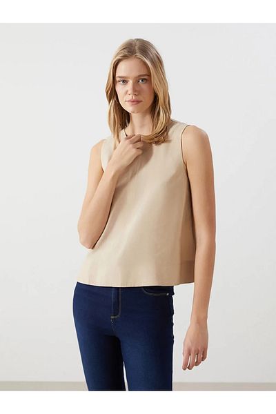 LC Waikiki Γυναικεία μπλούζα Khaki Crew Neck -AKRGLOBAL-