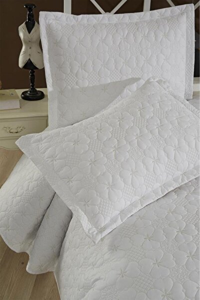 Çeyiz Diyarı Lena Kapitoneli Çift Kişilik Yatak Örtüsü 230x240 Krem