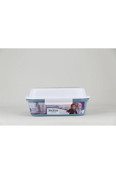 SUNCE Disney Frozen 4-Clip Closure Rectangular Lunch Box Green and White