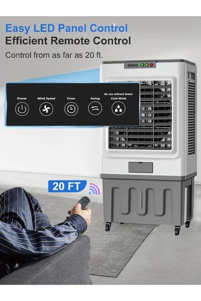 Cady One 60L Desert Air Cooler, Portable Desert Air Conditioner with 3 Adjustable Speeds