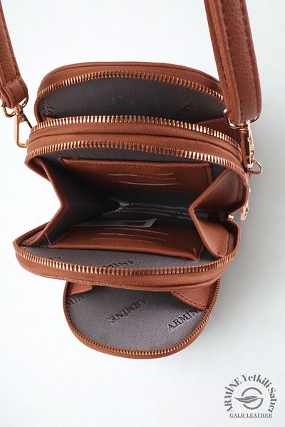 Armine Original Armine Premium Quality Women's Shoulder Bag Suitable for Daily Use 384 Knitted Tan +1