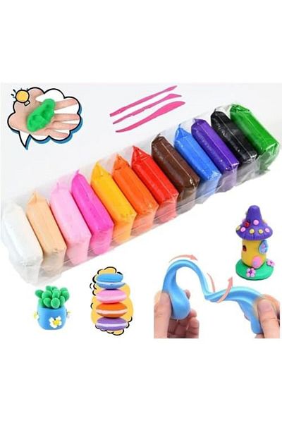 Toybox TOY BOX 12 Pieces Assorted Fluffy Foam Clay Set-Educational Art Learning For Kids