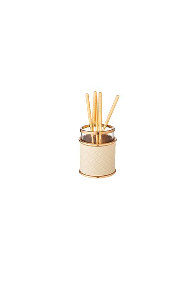 Dania 6-piece golden tea spoon set with stand