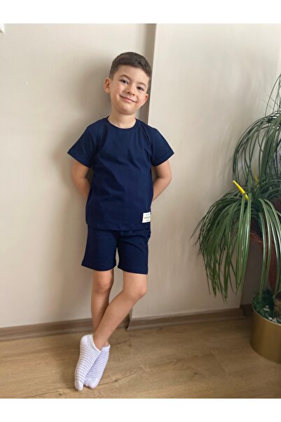 Generic Brand Crew Neck T-Shirt Shorts Boys Double Suit