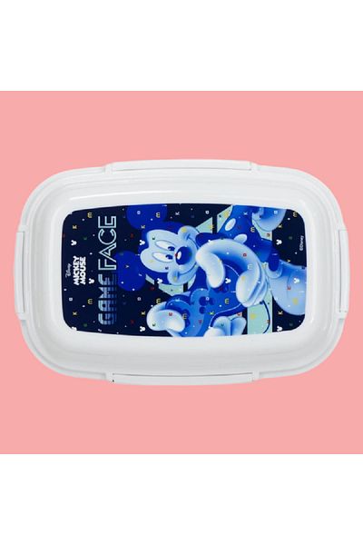 SUNCE Mickey Mouse 4-Clip Closure Rectangular Lunch Box Red and White