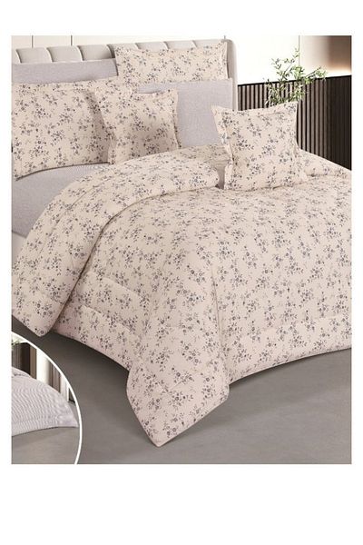 smart home Double-sided comforter set, 8-piece comforter with comfortable inner filling, 8-piece double comforter fits two people's beds