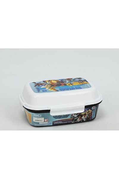 SUNCE Transformers EarthSpark 4-Clip Closure Lunch Box Black and White