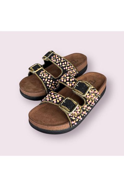 Pienn Bead Detailed Summer Women's Slippers – Comfortable Model with Heels