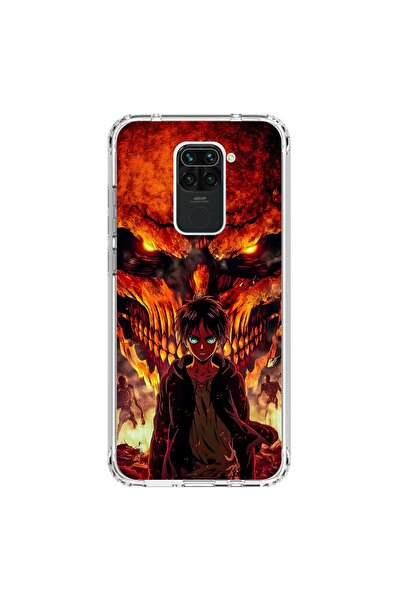 Dali Design Xiaomi Redmi Note 9 Uyumlu Şeffaf Kılıf Attack on Titan 2 Tasarımlı