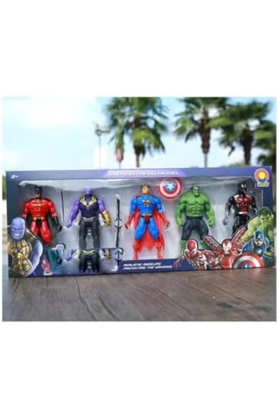 Toybox 5-Piece Figure Toy Thanos Spiderman Ironman Hulk Captain America 15 Cm