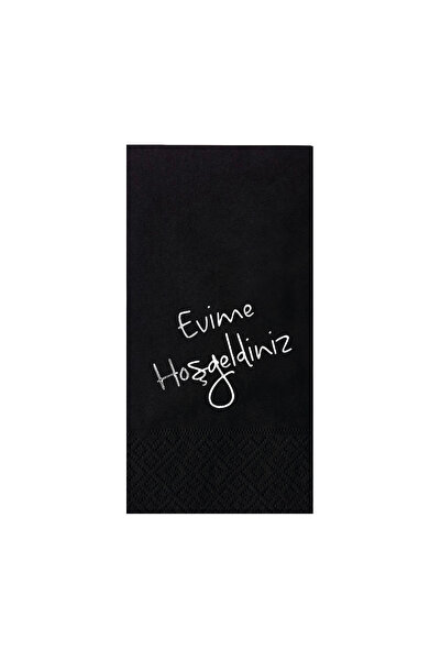 Story رقائق فضية مقاس 33 × 33 سم مرحبًا بكم في منديل ورق أسود اللون مقاس 16 ق...