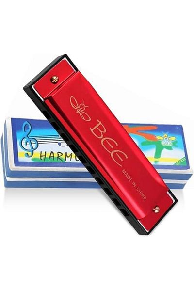Toybox صندوق ألعاب هارمونيكا، 24 نغمة، أورغن فم النحلة، مفتاح دو كبير، هارمونيكا خشبية حمراء للأطفال/الكبار