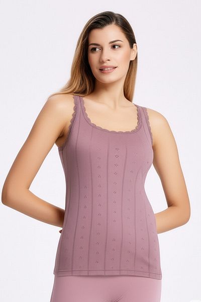 vory Women's Thick Strap Colorful Jacquard Undershirt T-Shirt Vr.L20.24.124.Y01