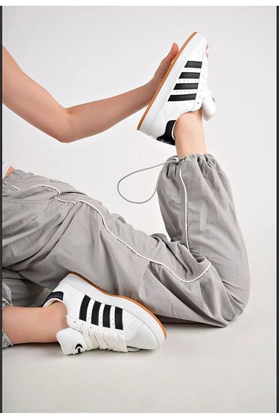 DERWARDEIN White Unisex Sports Shoes |   Daily Comfortable Thick Sole Sneaker