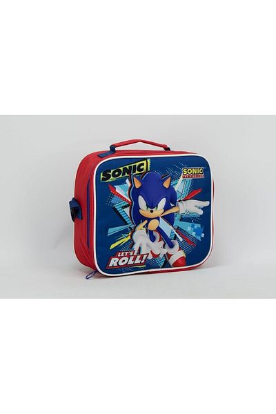 SUNCE Super Sonic Insulated Zipper Closure Lunch Tote Blue and Red