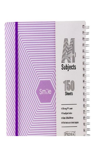 Prima 150-Sheets High Quality Flower A4 Spiral Notebook