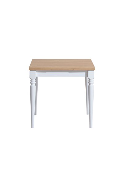 Vivense VERA ÇİZİLMEZ AÇILIR MUTFAK MASASI, MEŞE, BEYAZ, 70X80