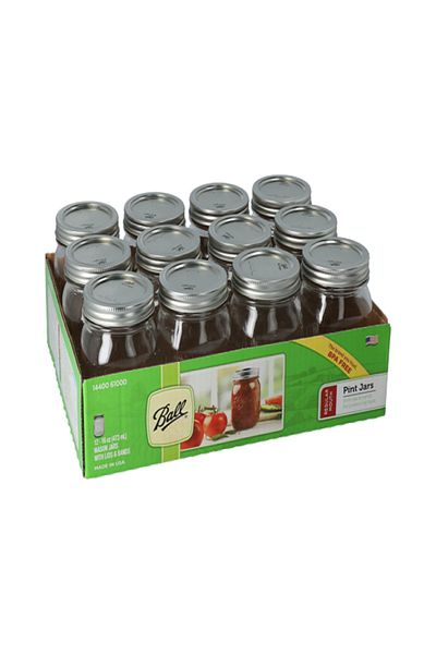Ball 12-Piece BPA-Free Glass Mason Jar with Airtight Lid