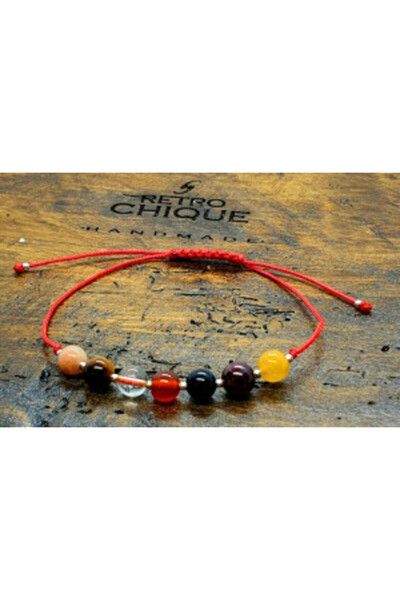 byRetroChique Bratara zodia leu cu pietre semipretioase si bulute de argint