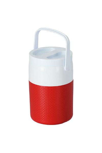 Cosmoplast إبريق تبريد خالٍ من مادة BPA مع مقبض باللونين الأحمر والأبيض سعة 1 جالون