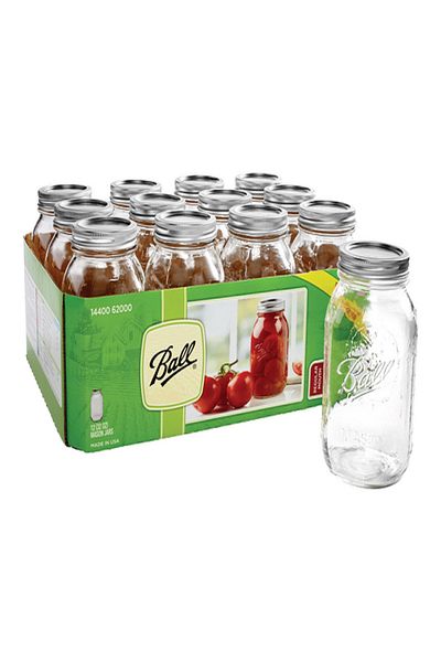 Ball 12-Piece BPA-Free Glass Mason Jar with Airtight Lid