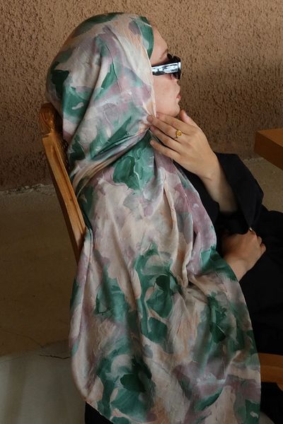 Tesettür Diyarı Watercolor Abstract Pattern Bamboo Shawl
