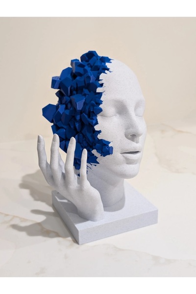 Talha Soyut Yüz Heykeli | Modern Dekoratif Büst | Sanatsal Masaüstü Heykel