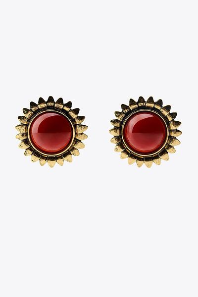 My Joyas Design Zr Model Red Stone Sun Earrings