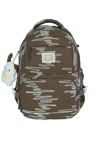 RKY SERENITY Relaxion 7 Compartment Backpack, 2 Compartment Thermal Lunch Box, Pen Holder, Plush Accessory School Set