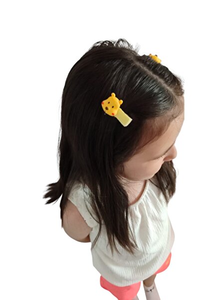 FAMEMUS ACCESSORY Children's Hair Clip with Cute Teddy Bear Figure – Set of 2
