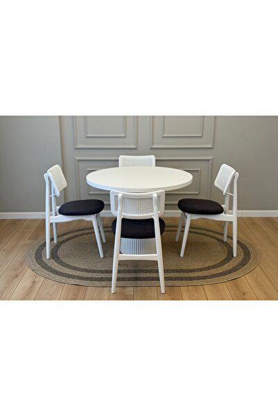 Vivense PALMA AHŞAP MASA TAKIMI, BEYAZ, 100X100