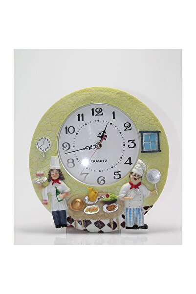 Store Duvara Asmalı Aşcı Tasarımlı Polyester Saat 29 Cm