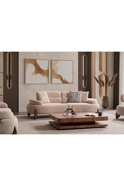 Vivense NAVA ÜÇLÜ KOLTUK, SÜTLÜ KAHVE