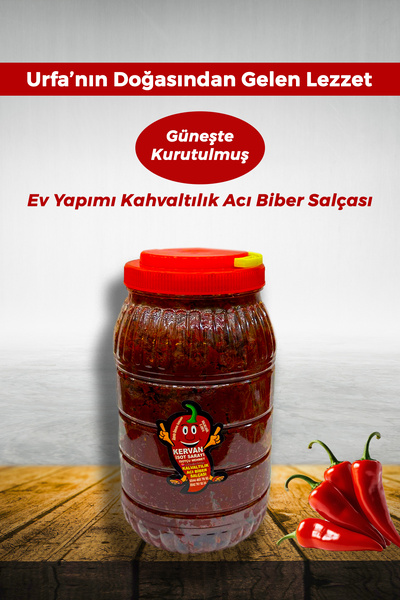 KERVAN İSOT SARAYI Kahvaltılık Ev Yapımı Acı Biber Salçası 3 KG