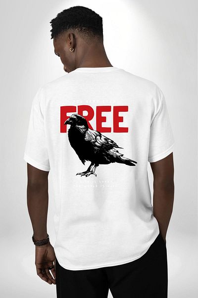Angemiel تي شيرت مطبوع عليه Happy Birthday White Crow White للنساء والرجال ذو حجم كبير ومطبوع من الأمام والظهر
