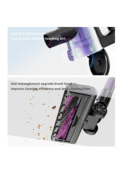 OEM Aspirator ZEIVO 250W, 22KPa, 39min, LED, tub flexibil, detect praf, filtrare 99.99%, 0.9L