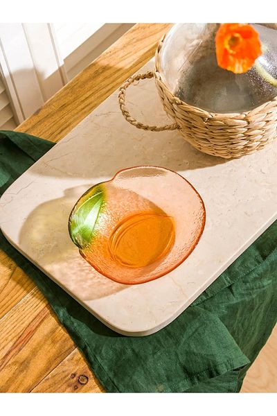 LC Waikiki Lcw Home Orange Patterned Glass Snack Bowl 14 cm