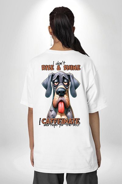 Angemiel I Don'T Drink Coffee I Start My Day White Oversize Women's Men's Front and Back Printed T-Shirt