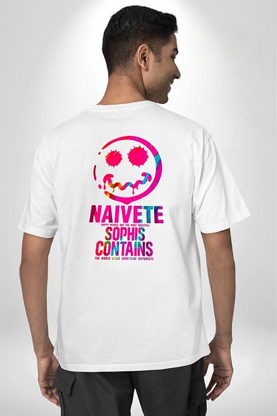 Angemiel Happy People Think Differently, Be Happy White Oversize Women Men Front and Back Printed T-Shirt