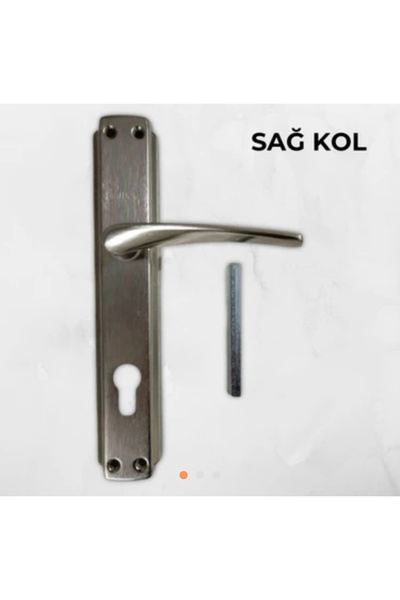 ÇELİKEL Turgutlar Yapı Bravo Yale Çelik Kapı Kolu Nikel Saten Oda Kapı Kolu Metal Kapı Kolu SAĞ Kol