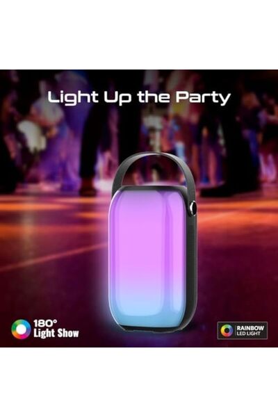 Promate Bluetooth Speaker, 20W True Wireless Speaker with Colorful RGB Lights, 4H Long Battery Life,