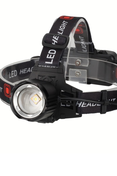usin Şarjlı 3000 Lümen 30W Led Yüksek Işıklı Zoom + Flaşörlü Avcı Balıkçı Kamp Kafa Feneri Kafa Lambası