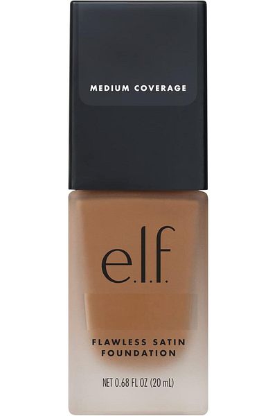 ELF Flawless Satin Finish Foundation - Lightweight, Oil-free, Full Coverage, Semi-Matte - Tan