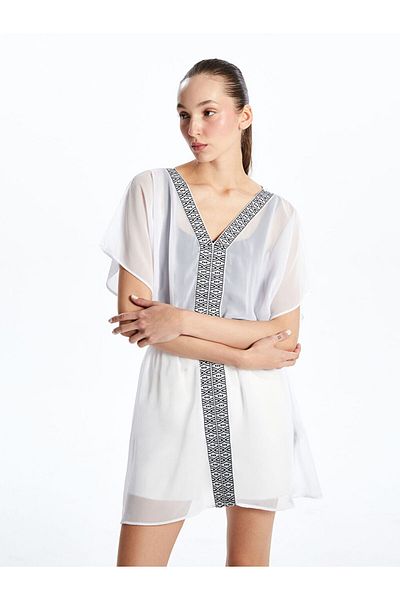 LC Waikiki Women's Beach Dress with V-Neck Pattern