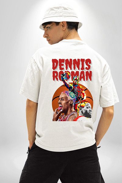 Angemiel Legendary Name of Basketball Color Face White Oversize Women's Men's Front and Back Printed T-Shirt