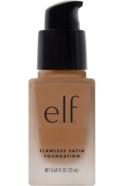 ELF Flawless Satin Finish Foundation - Lightweight, Oil-free, Full Coverage, Semi-Matte - Tan