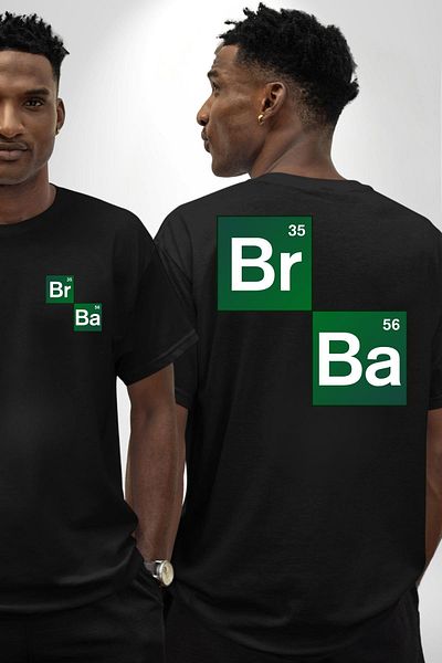 Angemiel Periodic Table Heisenberg Breaking Bad Black Oversize Women Men Front and Back Printed T-Shirt